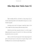 Dấu Hiệu Khi Thiếu Sinh Tố