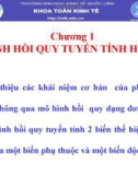 Bài giảng Kinh tế lượng: Chương 1 - Nguyễn Thị Thùy Trang