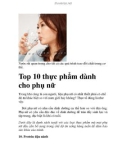 Top 10 thực phẩm dành cho phụ nữ