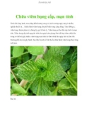 Chữa viêm họng cấp, mạn tính