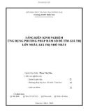 Sáng kiến kinh nghiệm: Ứng dụng phương pháp hàm số để tìm giá trị lớn nhất, giá trị nhỏ nhất