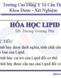 Bài giảng Hóa học Lipid