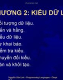 CHƯƠNG 2: KIỂU DỮ LIỆU