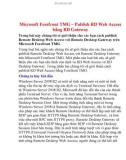 Microsoft Forefront TMG – Publish RD Web Access bằng RD Gateway- P1