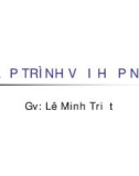 Bài giảng Lập trình với hợp ngữ - GV. Lê Minh Triết