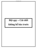 Đột qụy – Cái chết không hề báo trước