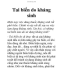 Tai biến do kháng sinh