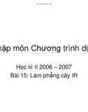 Nhập môn Chương trình dịch - Bài 15