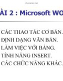 Bài giảng Bài 2: Microsoft Word