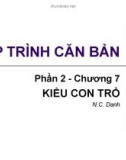 Bài giảng Lập trình căn bản - Chương 7: Kiểu con trỏ