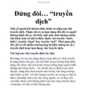 Đừng đòi… 'truyền dịch'