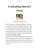 8 cách phòng bệnh tiểu đường