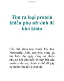 Tìm ra loại protein khiến phụ nữ sinh đẻ khó khăn