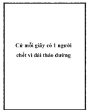 Cứ mỗi giây có 1 người chết vì đái tháo đường