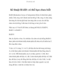 Kĩ thuật RAID: có thể bạn chưa biết