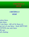 Bài giảng Hệ thống máy tính và ngôn ngữ C - Chương 9: Hàm (GV. Nguyễn Nhật Nam)