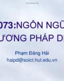 IT4073: NGÔN NGỮ và PHƯƠNG PHÁP DỊCH