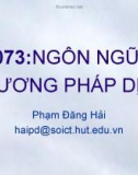 NGÔN NGỮ và PHƯƠNG PHÁP DỊCH - Chương 3: Phân tích cú pháp