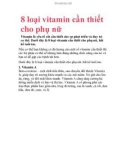 8 loại vitamin cần thiết cho phụ nữ