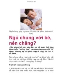 Ngủ chung với bé, nên chăng?