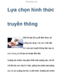 Lựa chọn hình thức truyền thông