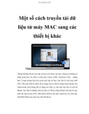 Một số cách truyền tải dữ liệu từ máy MAC sang các thiết bị khác