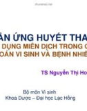 Bài giảng Phản ứng huyết thanh - TS. Nguyễn Thị Hoàng Lan