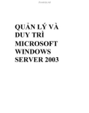 QUẢN LÝ VÀ DUY TRÌ MICROSOFT WINDOWS SERVER 2003