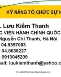 Bài giảng Kỹ năng tổ chức sự kiện - TS. Lưu Kiếm Thanh