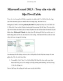 Microsoft excel 2013 : Truy sâu vào dữ liệu PivotTable