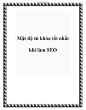 Mật độ từ khóa tốt nhất khi làm SEO