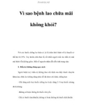 Vì sao bệnh lao chữa mãi không khỏi?