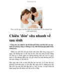 Chiêu 'đón' sữa nhanh về sau sinh