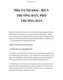 Điều Trị Nội Khoa - Bài 3: THƯƠNG HÀN, PHÓ THƯƠNG HÀN