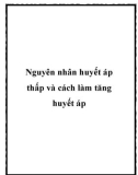 Nguyên nhân huyết áp thấp và cách làm tăng huyết áp