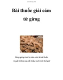 Bài thuốc giải cảm từ gừng