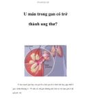 U máu trong gan có trở thành ung thư?