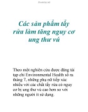 Các sản phẩm tẩy rửa làm tăng nguy cơ ung thư vú