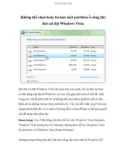 Không thể chọn hoặc format một partition ổ cứng khi thử cài đặt Windows Vista