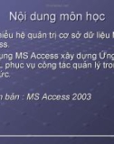 Hệ quản trị cơ sở dữ liệu MS Access - Bài 1