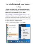 Tìm kiếm ổ USB bị mất trong Windows 7 và Vista