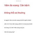 Viêm đa xoang: Căn bệnh không thể coi thường