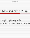 Nhập Môn Cơ Sở Dữ Liệu