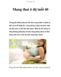 Mang thai ở độ tuổi 40