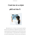 Cảnh báo từ ca bệnh phổi mô bào X