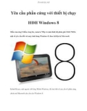 Yêu cầu phần cứng với thiết bị chạy HĐH Windows 8