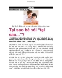 Tại sao bé hỏi 'tại sao...'?