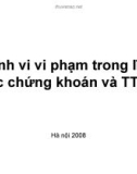 Hành vi vi phạm trong lĩnh vực chứng khoán và TTCK