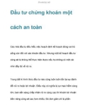 Đầu tư chứng khoán một cách an toàn