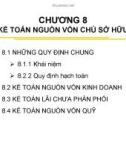 BÀI GIẢNG CHƯƠNG 8: KẾ TOÁN NGUỒN VỐN CHỦ SỞ HỮU